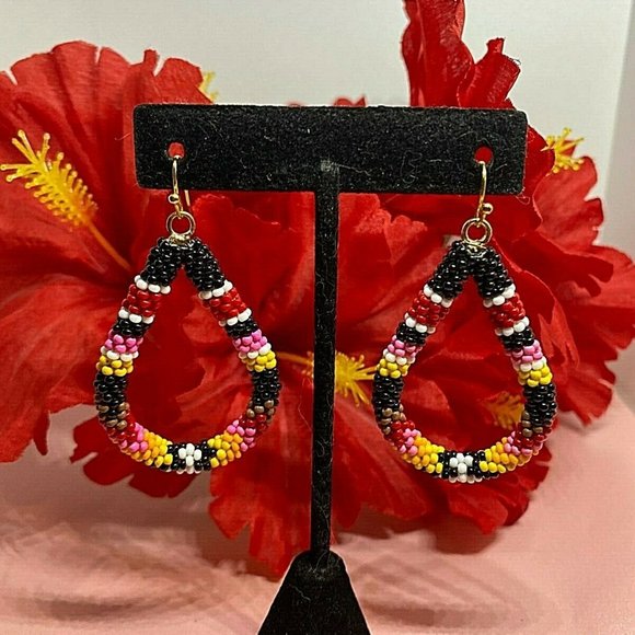 Fall Autumn CARNIVAL bead earrings Beaded jewelry - Picture 4 of 12